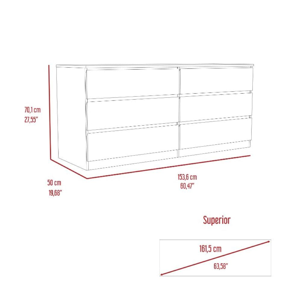 Tronx 6 Drawer Double Dresser