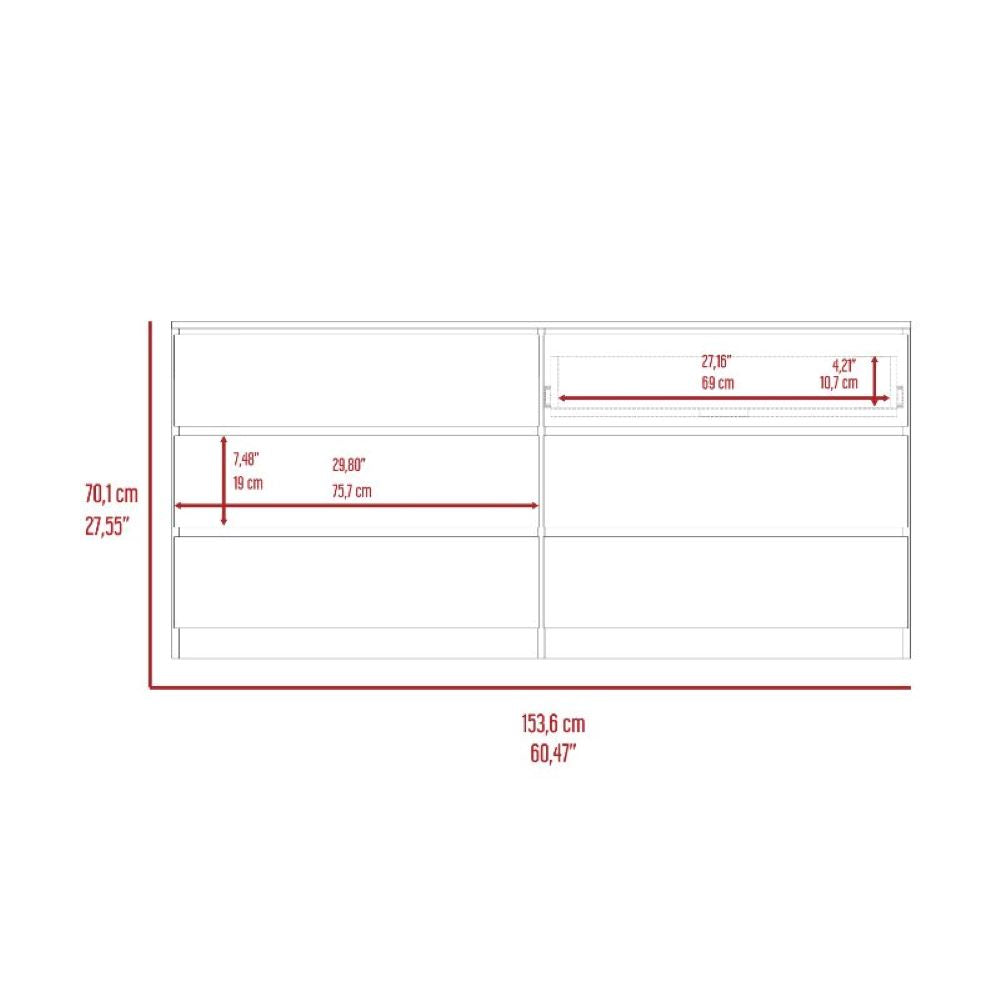 Tronx 6 Drawer Double Dresser