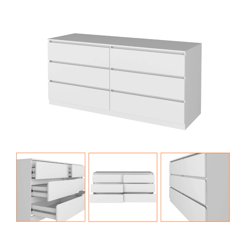 Tronx 6 Drawer Double Dresser