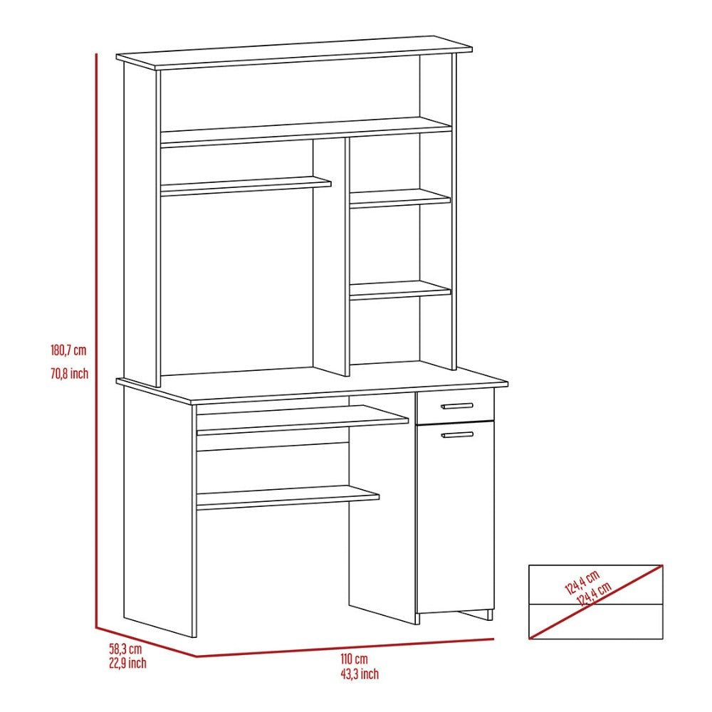 Acequia Computer Desk w/Multiple Shelves