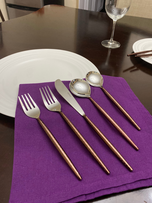 Hammered Stainless Steel Flatware -20 pcs.