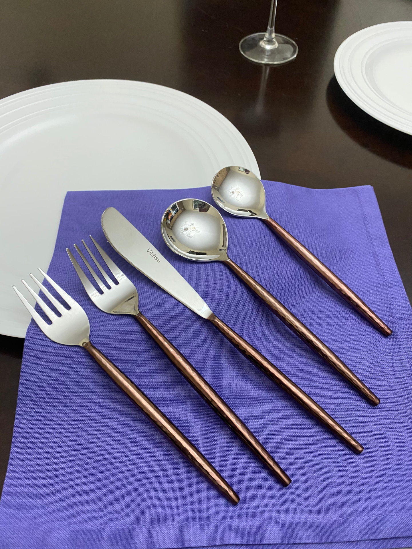 Hammered Stainless Steel Flatware -20 pcs.