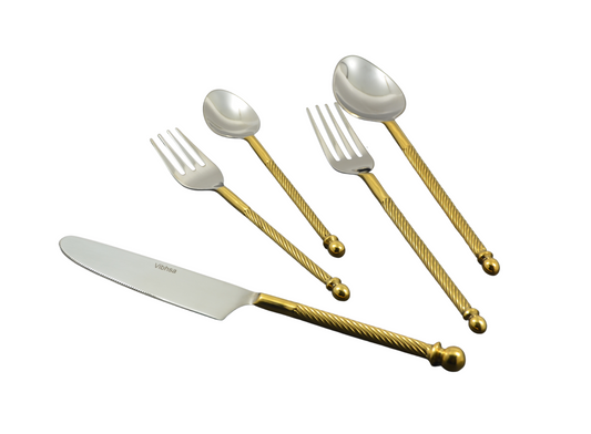 Stainless Steel Flatware set of 20 Pieces Golden