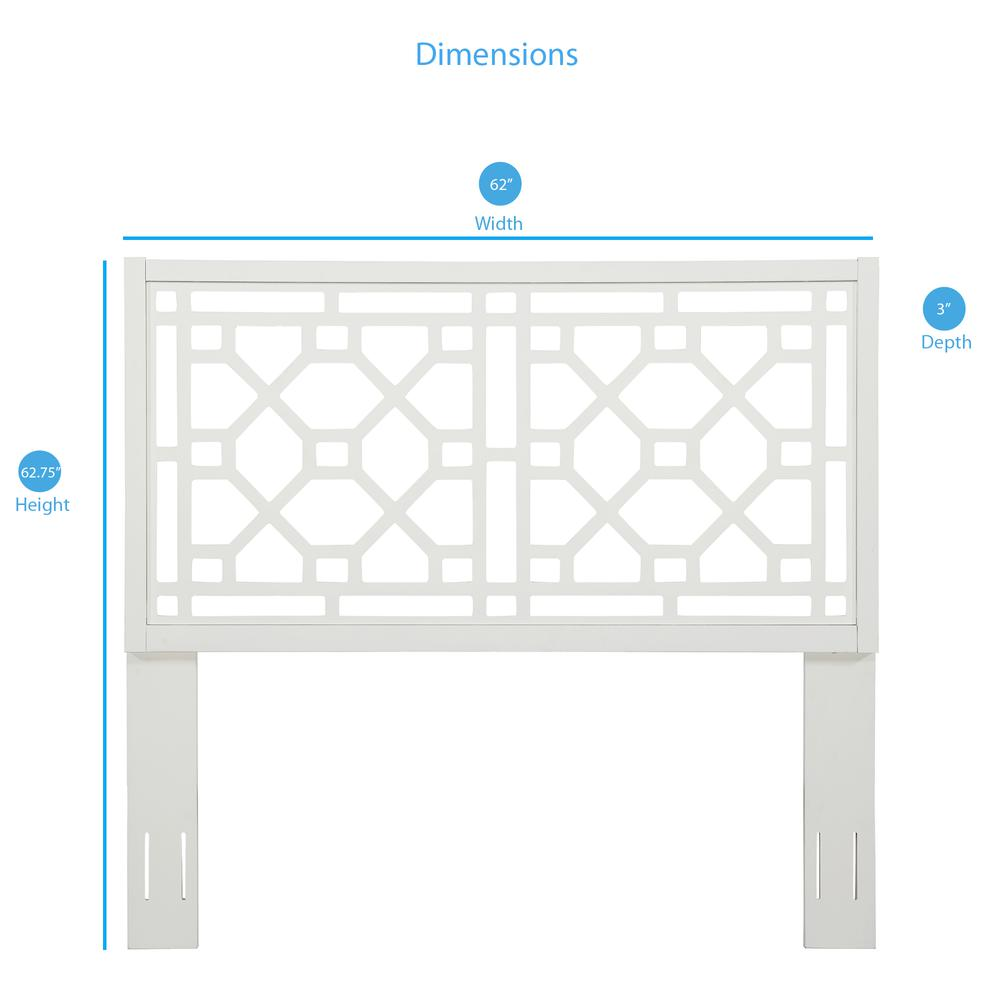 Thomas Chippendale White Headboard - Queen/Full