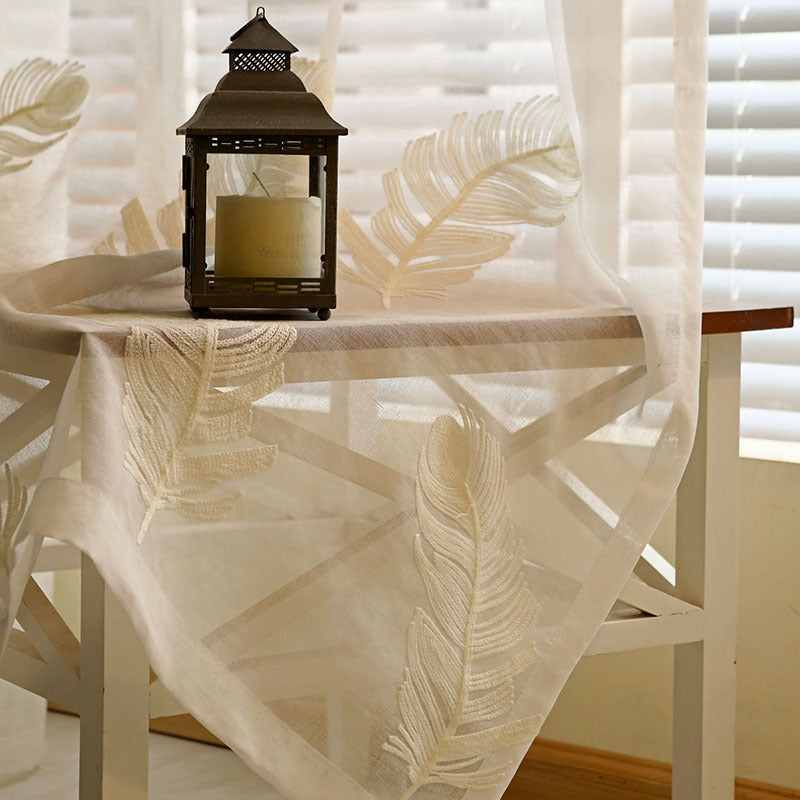 Feather Embroidered Curtain