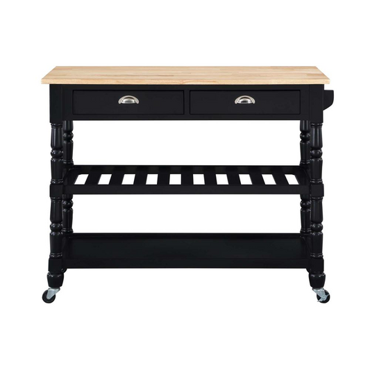 French Country 3 Tier Butcher Block Kitchen Cart