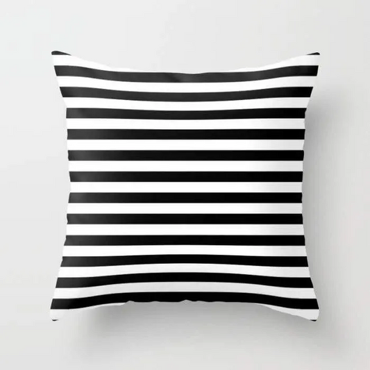 Modern Stripes Monochrome Pattern Pillow Cover