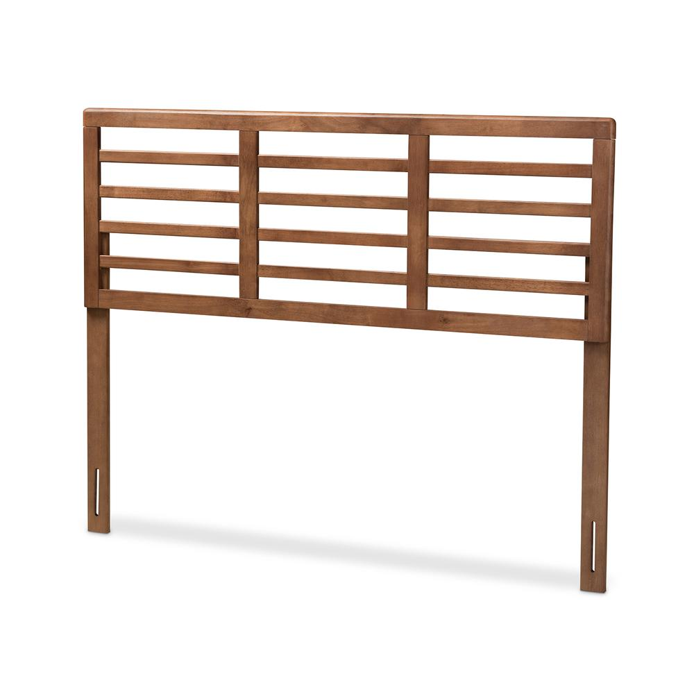 Walnut Brown Finished Wood Queen Size Open Slat Headboard