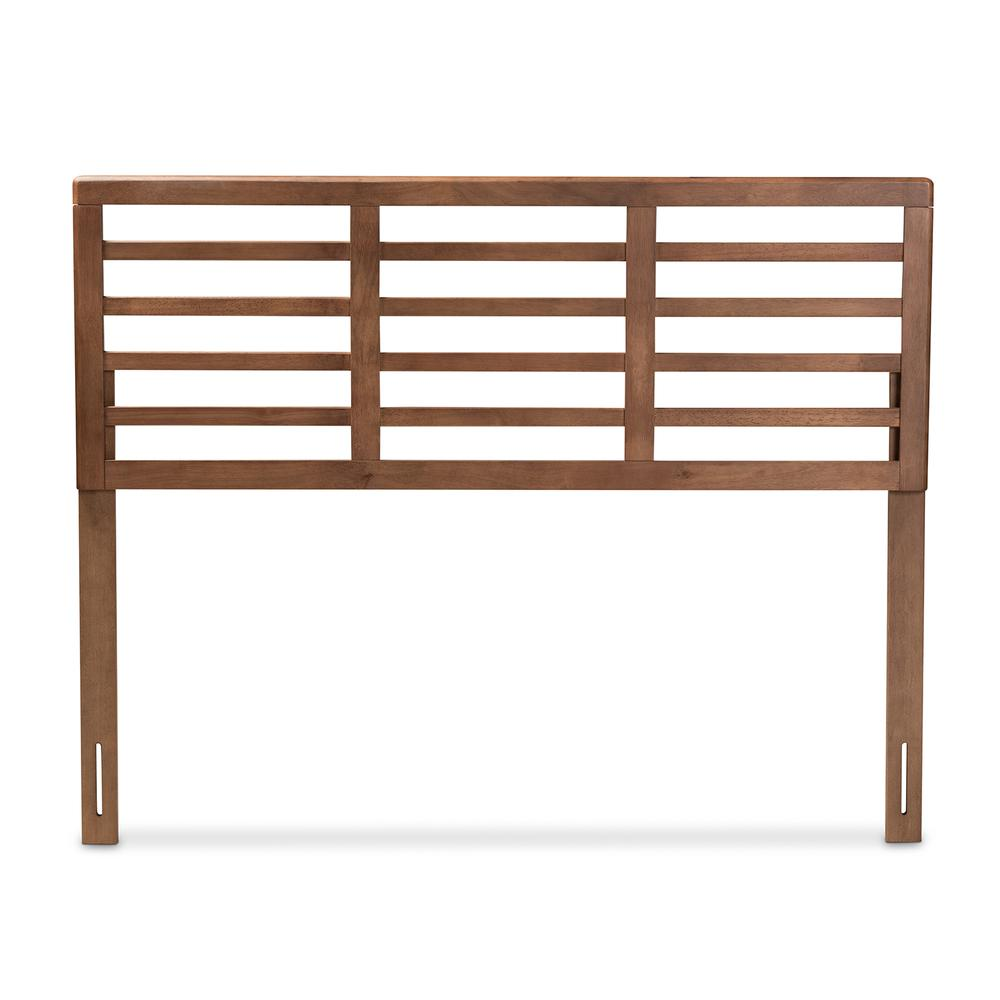 Walnut Brown Finished Wood Queen Size Open Slat Headboard