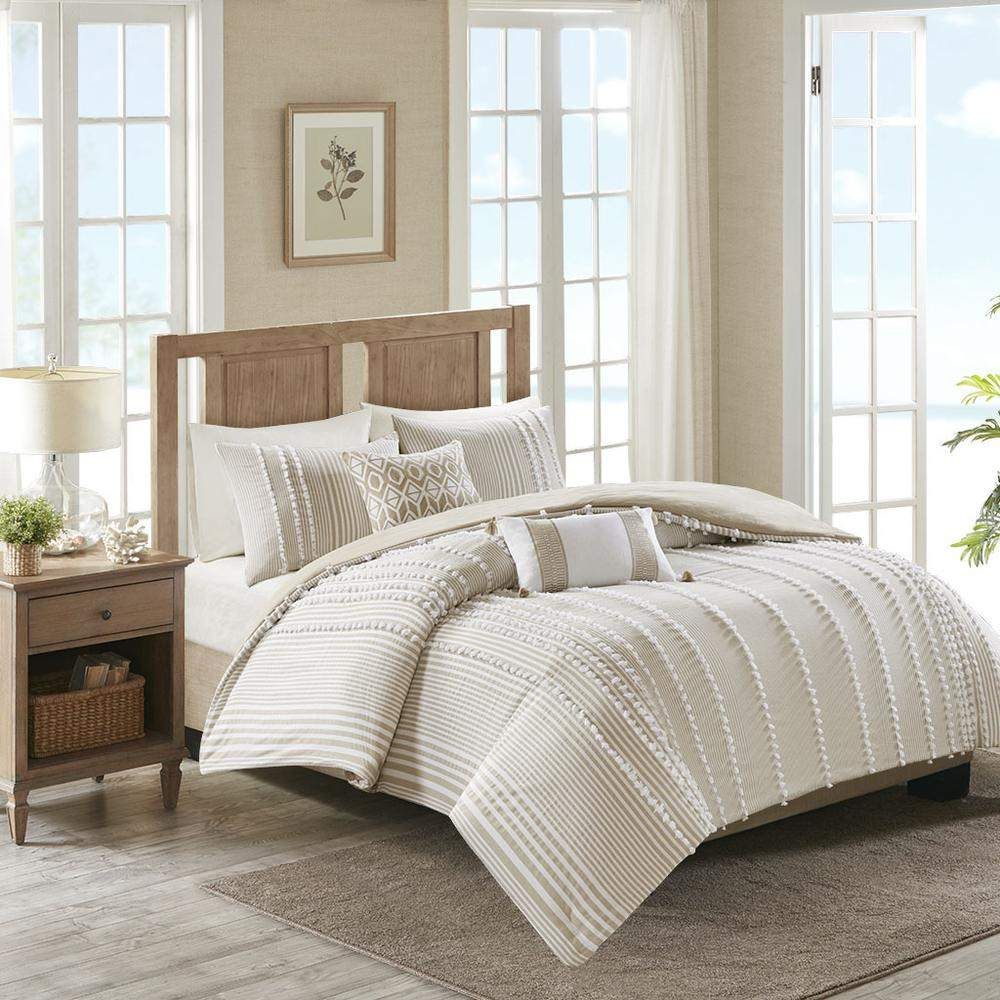 100% Cotton Yarn Dyed Anslee Tufted Duvet Cover Mini Set -3 pcs. (Full/Queen)