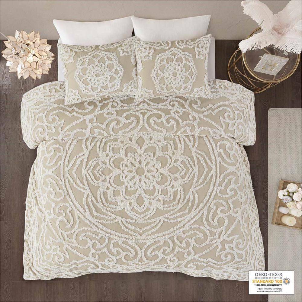 100% Cotton Laetitia Tufted Duvet Cover Set -3 pcs. (King/Cal King)