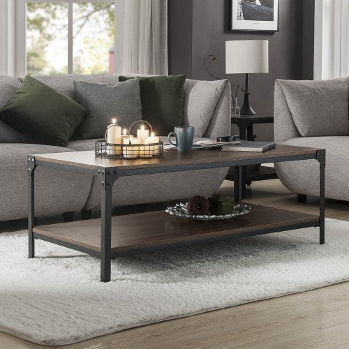 Industrial Style Coffee Table w/Storage Shelf