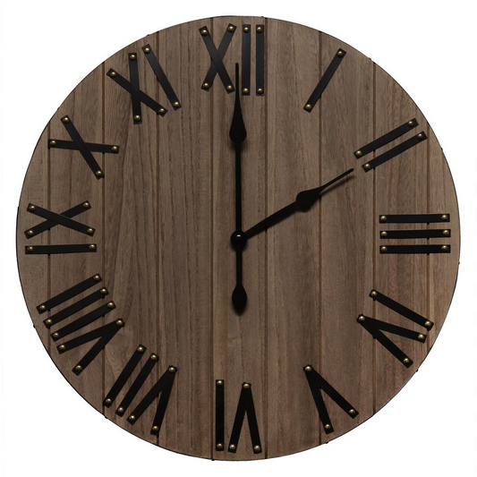 Rustic Farmhouse Wood Wall Clock, Restored Wood