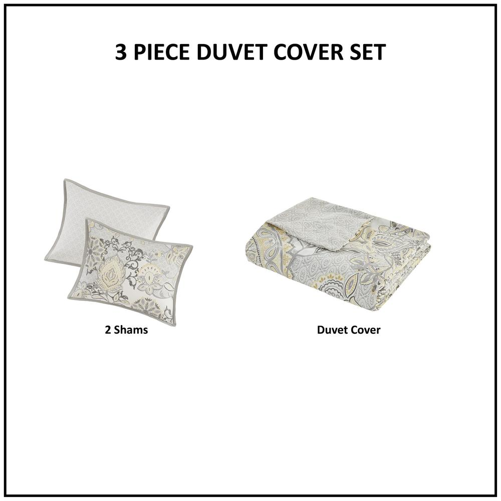 Cotton Floral Reversible Duvet Cover Set -3 pcs.(Full/Queen)