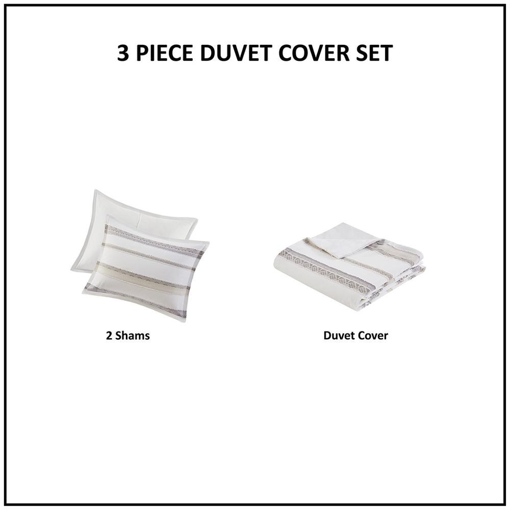 Clipped Jacquard  Duvet Cover Set -3 pcs. (Full/Queen)