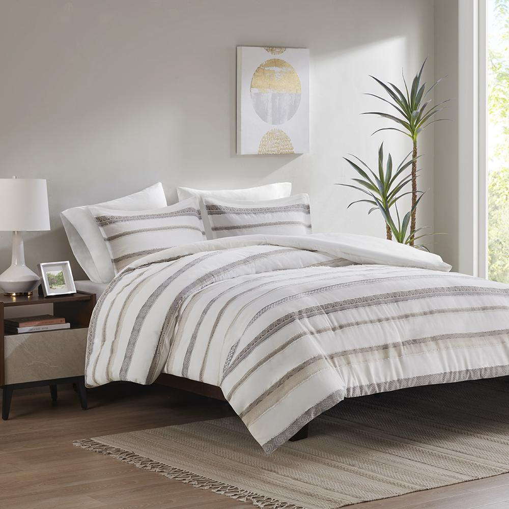 Clipped Jacquard  Duvet Cover Set -3 pcs. (Full/Queen)