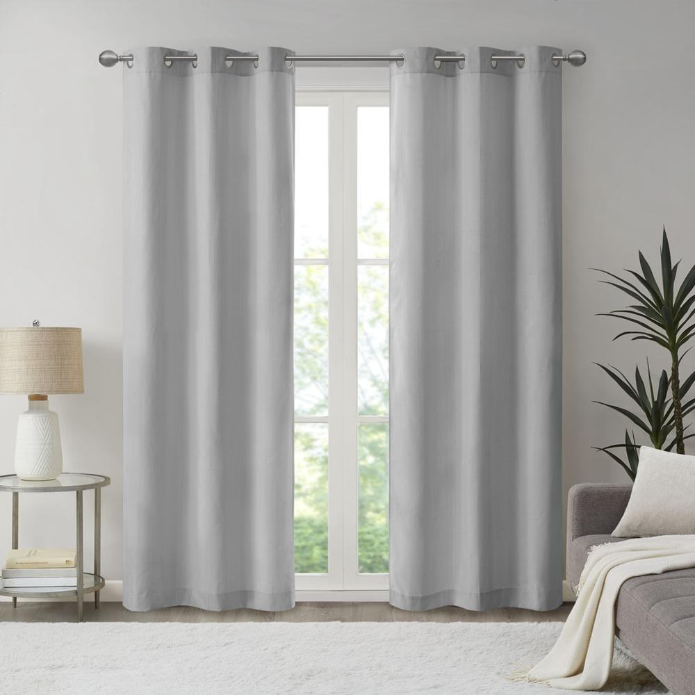 Basketweave Room Darkening Curtain Panel (Pair)