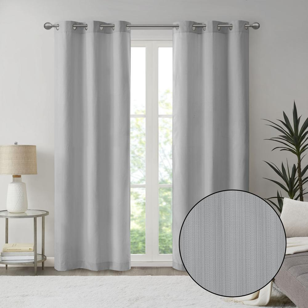 Basketweave Room Darkening Curtain Panel (Pair)