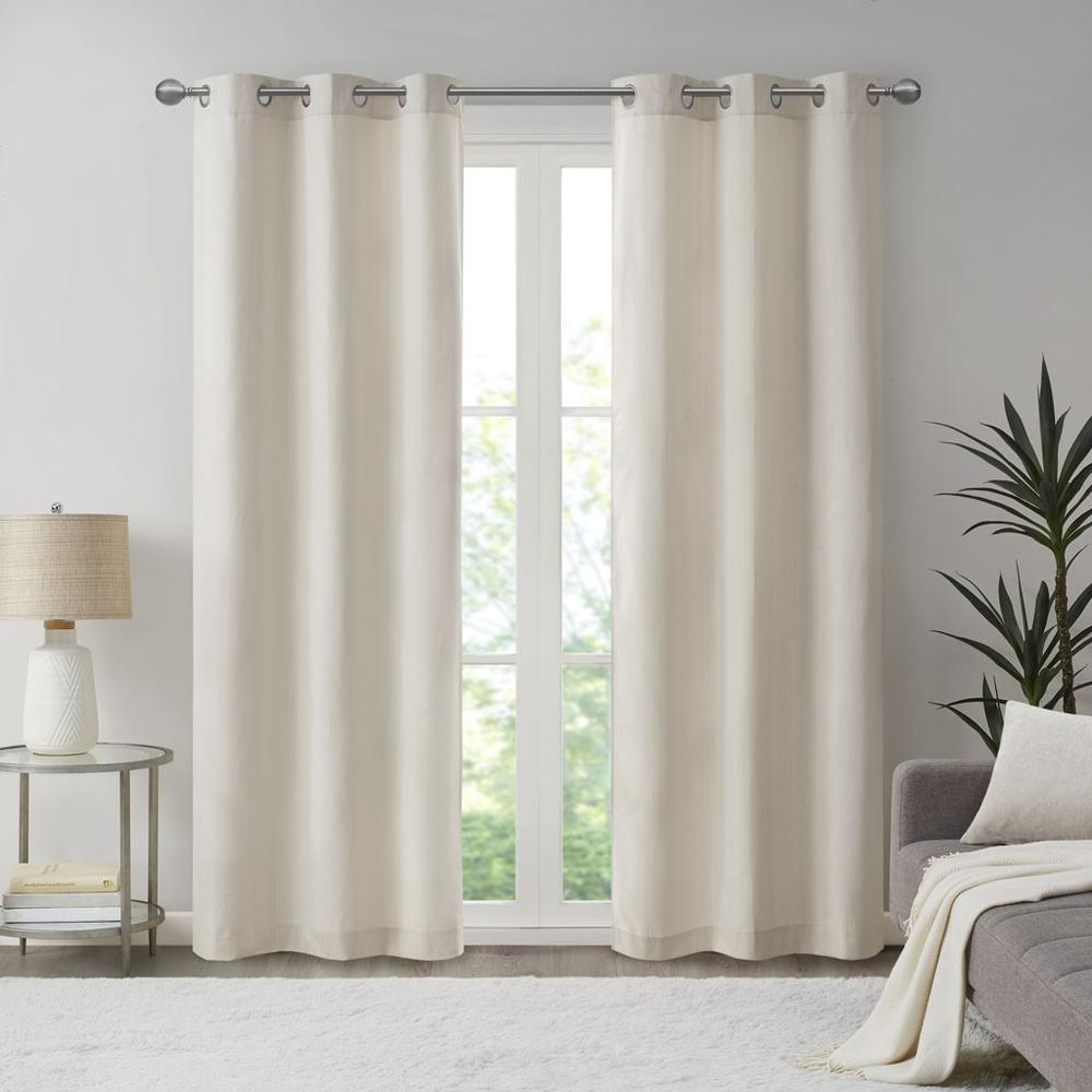 Basketweave Room Darkening Curtain Panel (Pair)