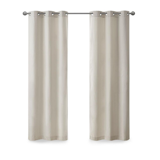 Basketweave Room Darkening Curtain Panel (Pair)