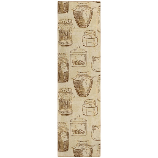 Indoor/Outdoor Kendall Parchment Washable  Runner Rug