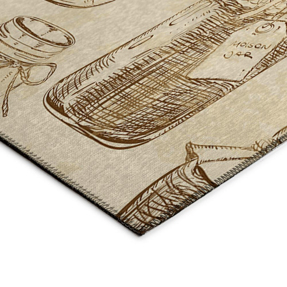 Indoor/Outdoor Kendall Parchment Washable  Runner Rug