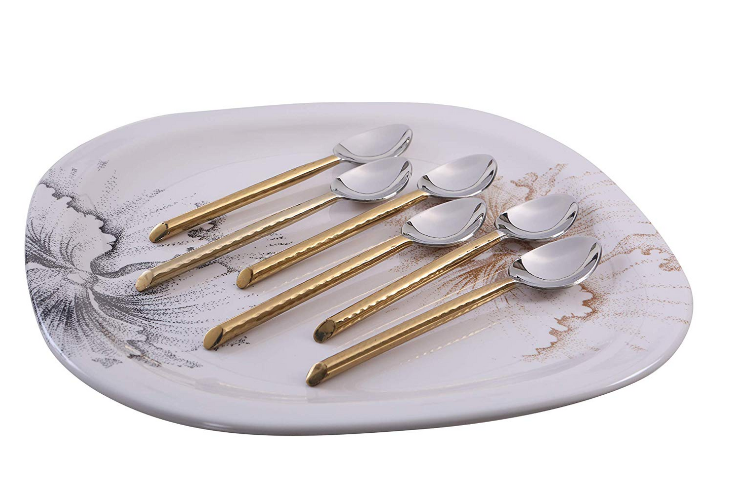 Golden Silverware Dessert Spoons Set -6 pcs.