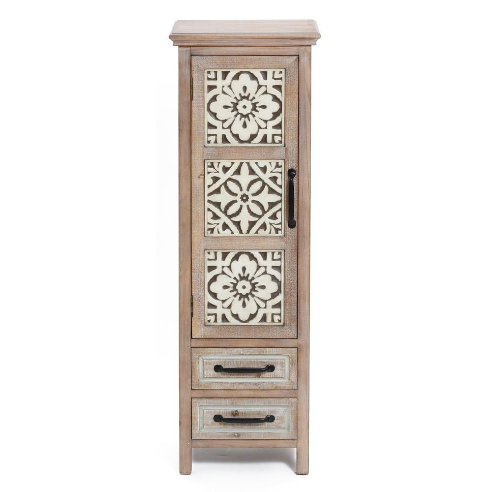 Tower Wood 2-Drawer 1-Door Storage Cabinet