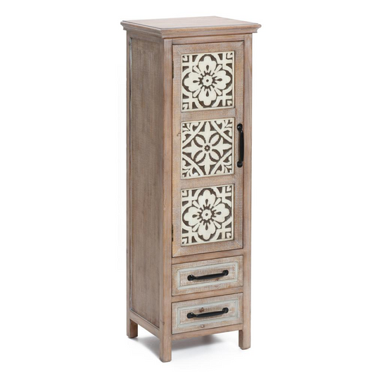 Tower Wood 2-Drawer 1-Door Storage Cabinet