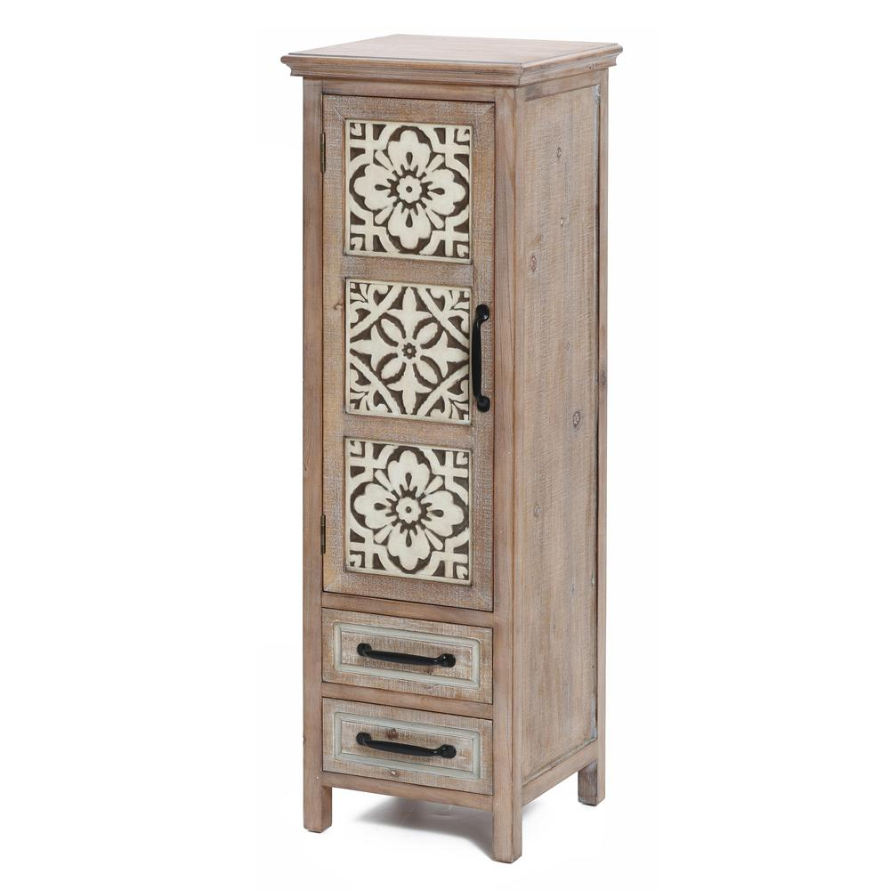 Tower Wood 2-Drawer 1-Door Storage Cabinet