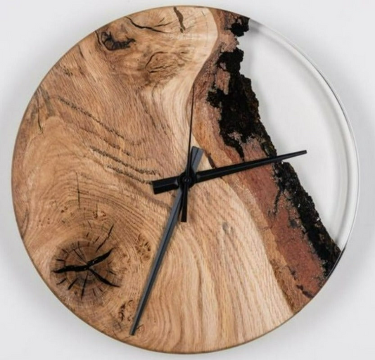 Handmade Resin Wall Wooden Clock