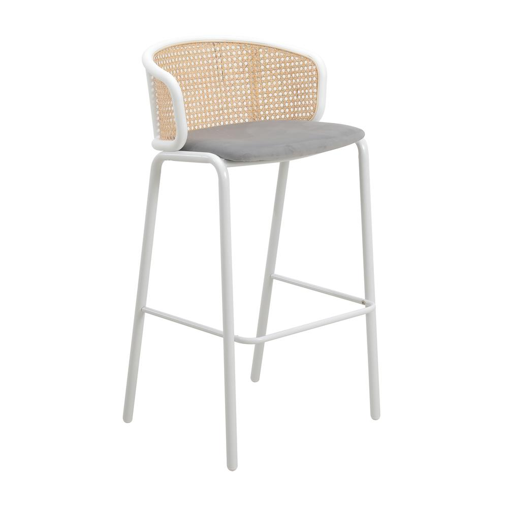 Ervilla Wicker Bar Stool w/Fabric Seat