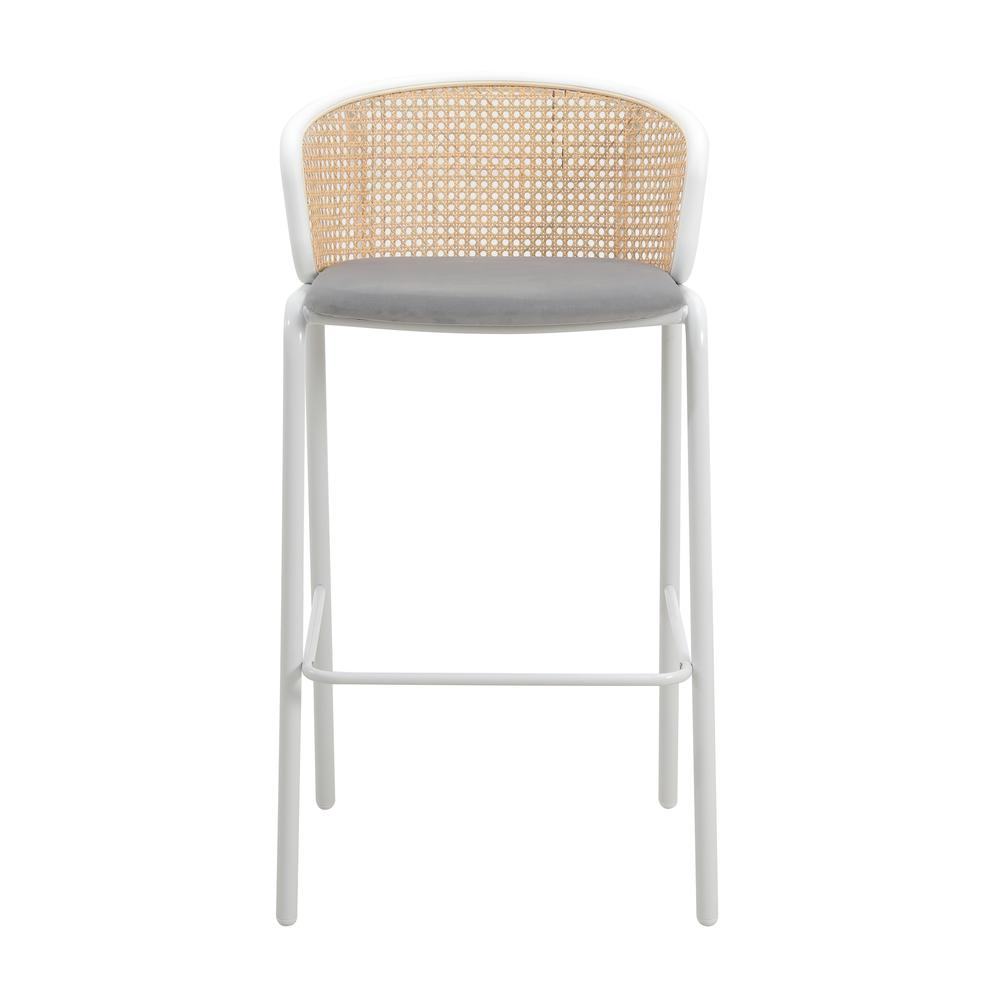 Ervilla Wicker Bar Stool w/Fabric Seat