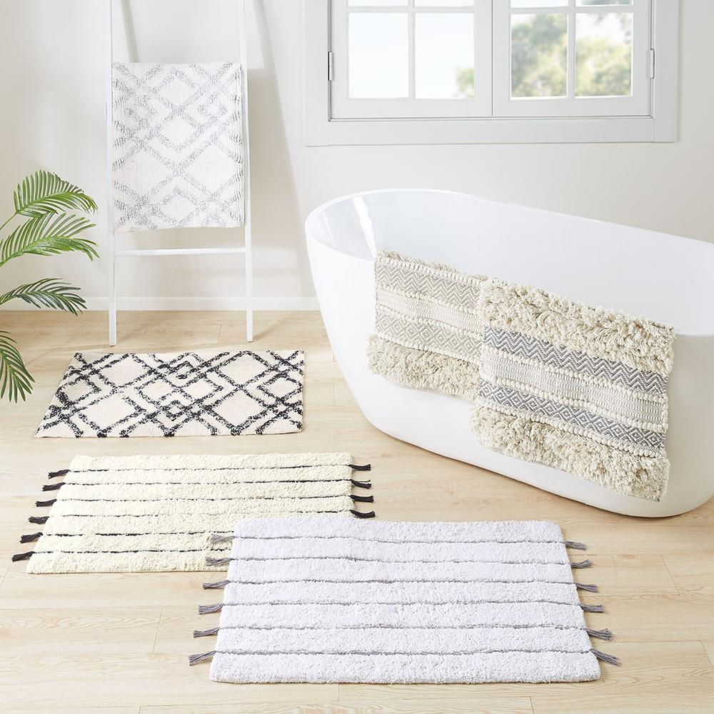 Woven Texture Stripe Bath Rug