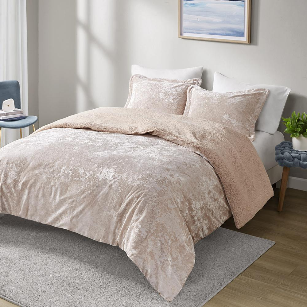 Mira Crushed Velvet Sherpa Reversible Comforter Set -3 pcs. (68 x 90)