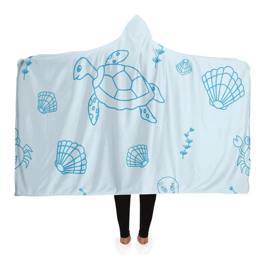 Underwater Pattern Hooded Blanket