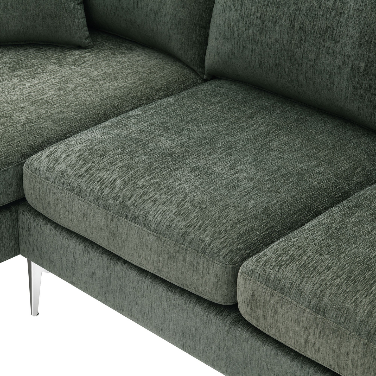 Sectional Sofa, Modern Chenille L-Shaped Sofa Couch w/Reversible Chaise Lounge (2 Pillows)