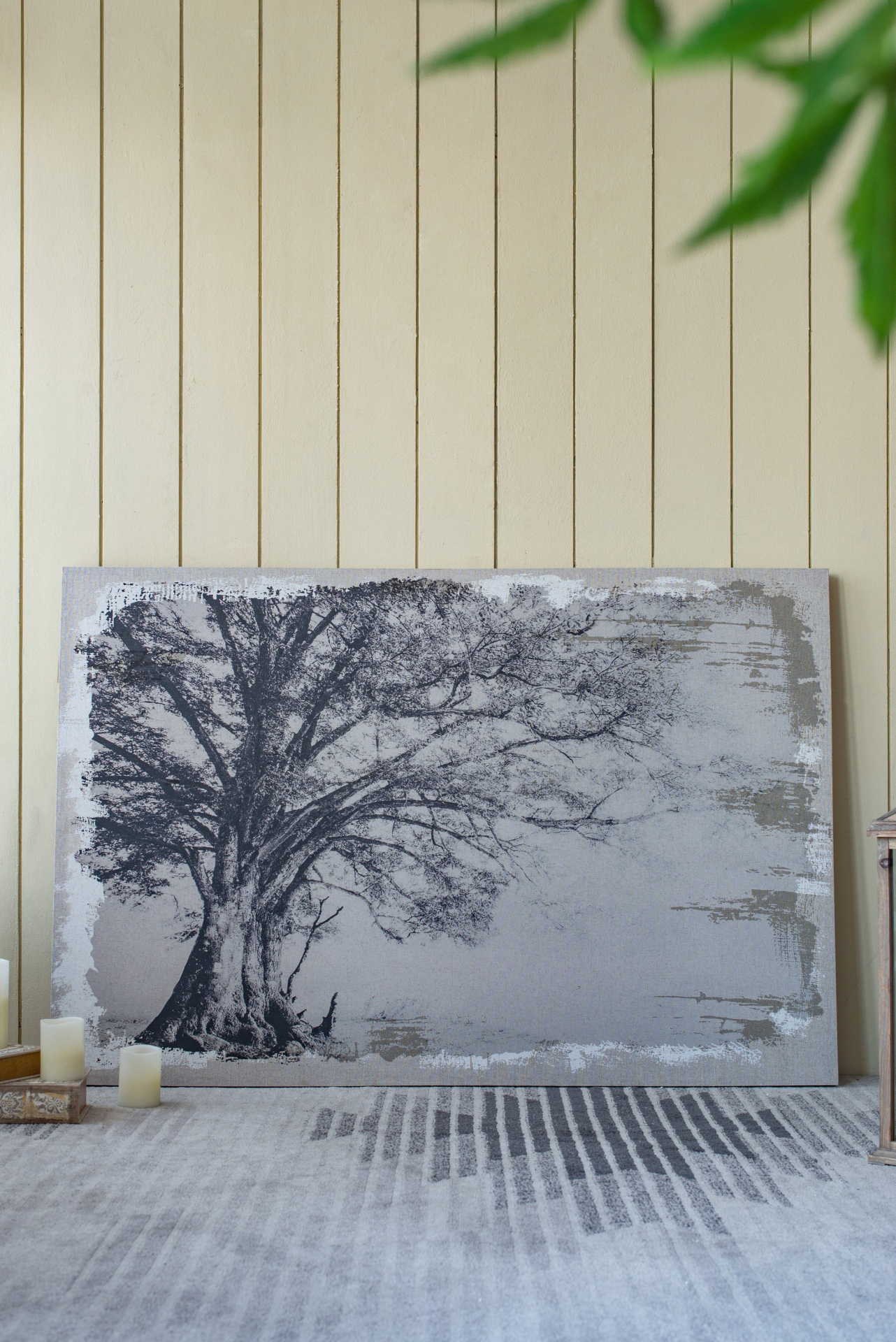 Large Arboreal Shelter Canvas Art Print, Traditional Style Floral Wall Art (59" x 39")