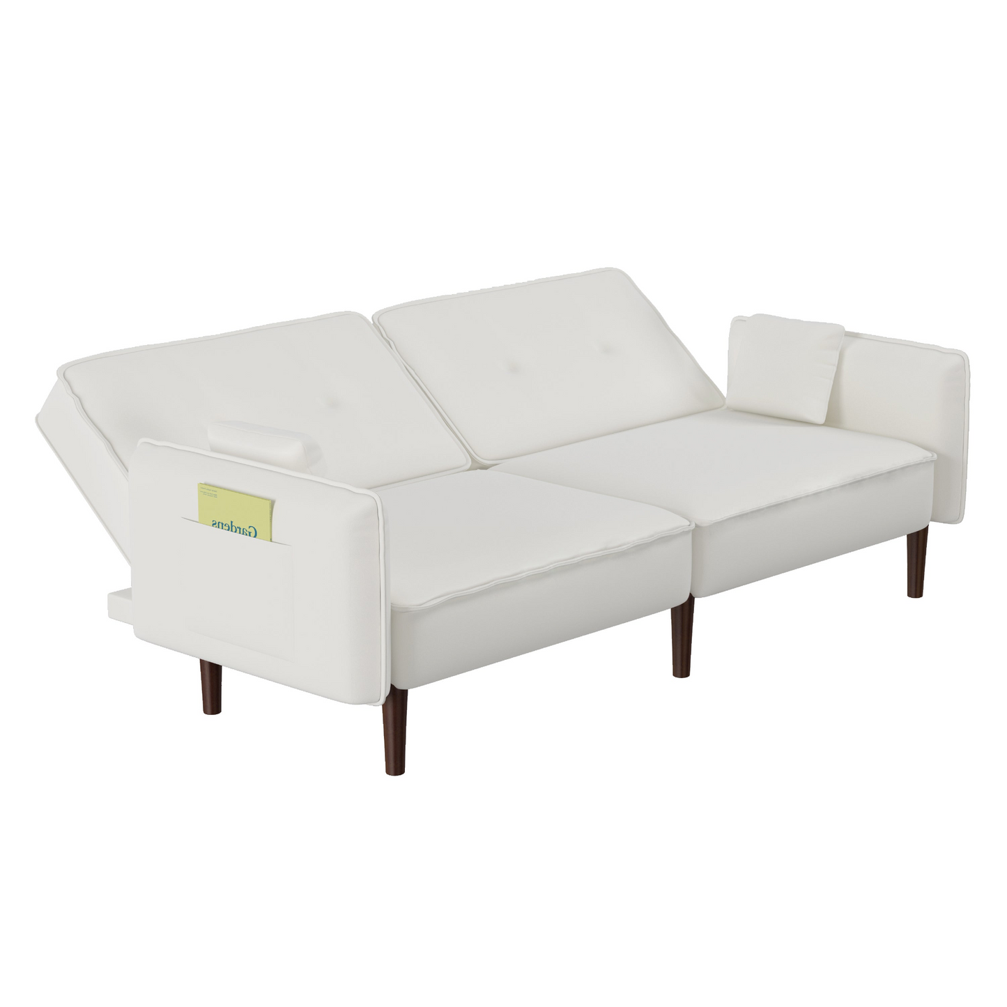 Sofa bed in White Cotton Linen Fabric