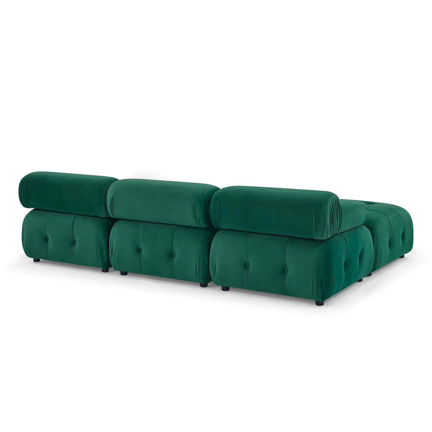 L-Shape Modular Sectional Sofa, Button Tufted w/Reversible Ottoman