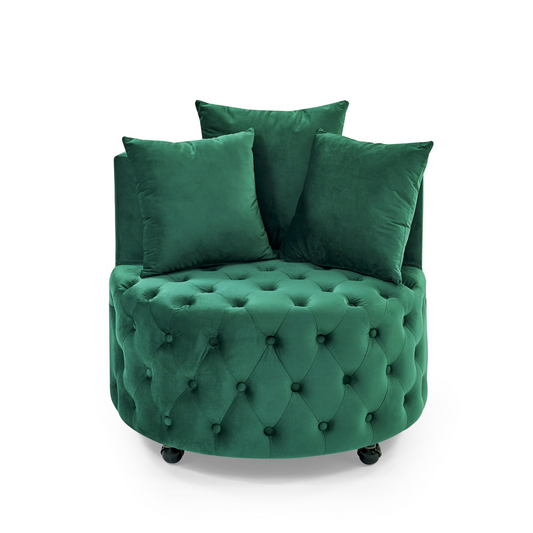 Velvet Swivel Chair w/Button