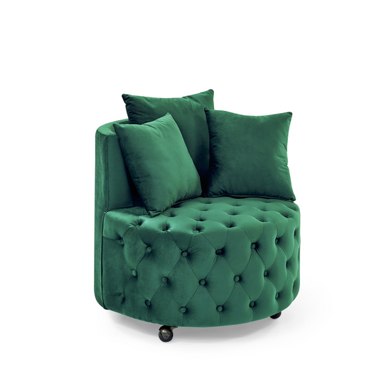 Velvet Swivel Chair w/Button