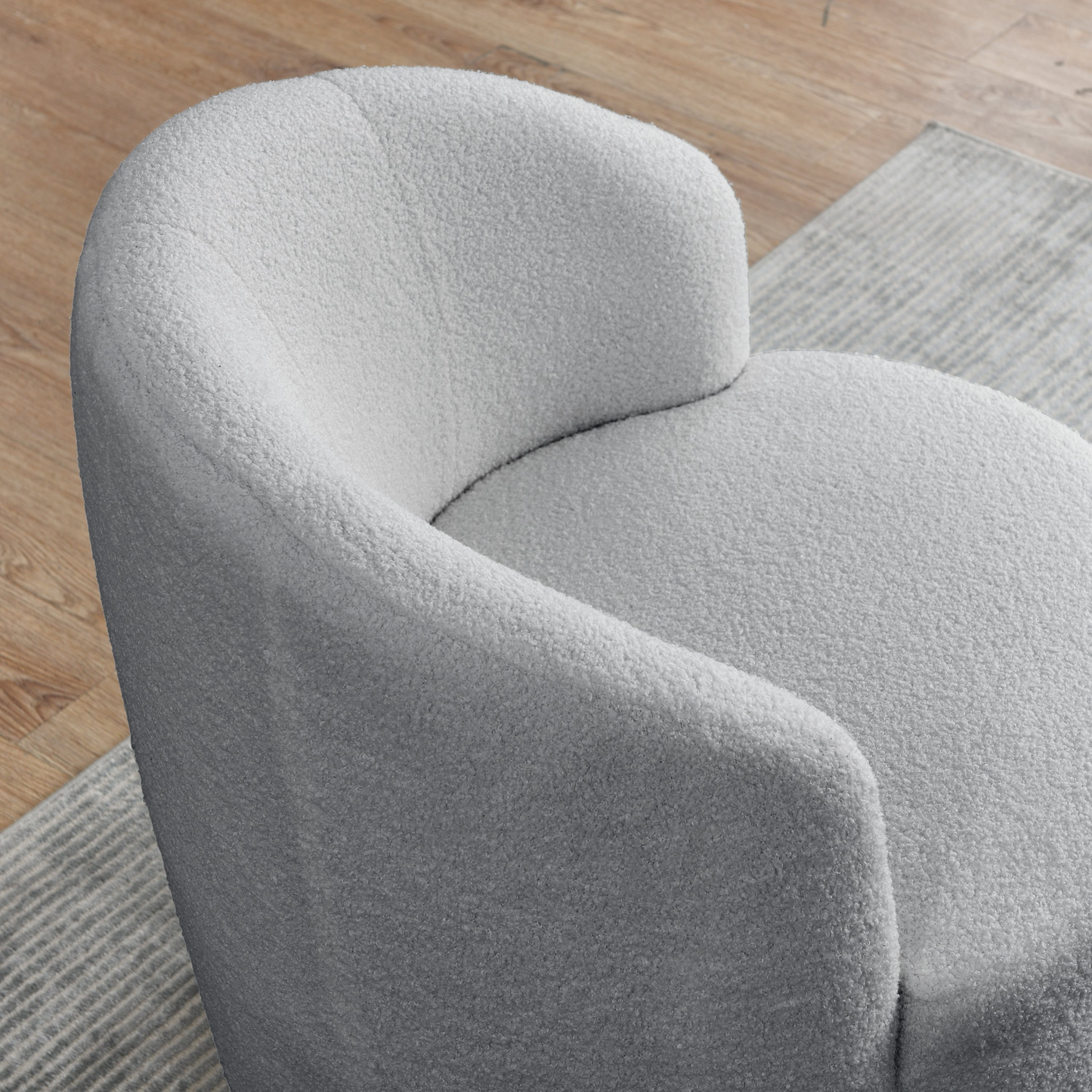 Swivel barrel chair, living room swivel chair with round storage chair, 360 ° swivel club chair, nursery, bedroom, office, hotel with upholstered modern armchair, teddy fabric