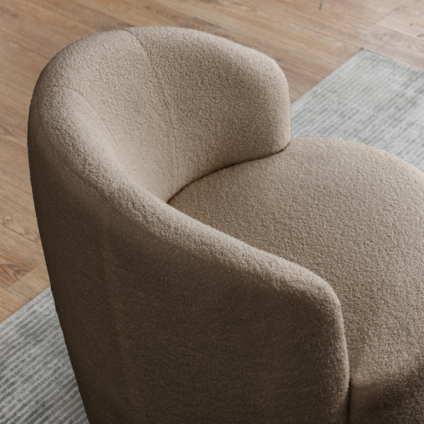 Swivel barrel chair, living room swivel chair with round storage chair, 360 ° swivel club chair, nursery, bedroom, office, hotel with upholstered modern armchair, teddy fabric