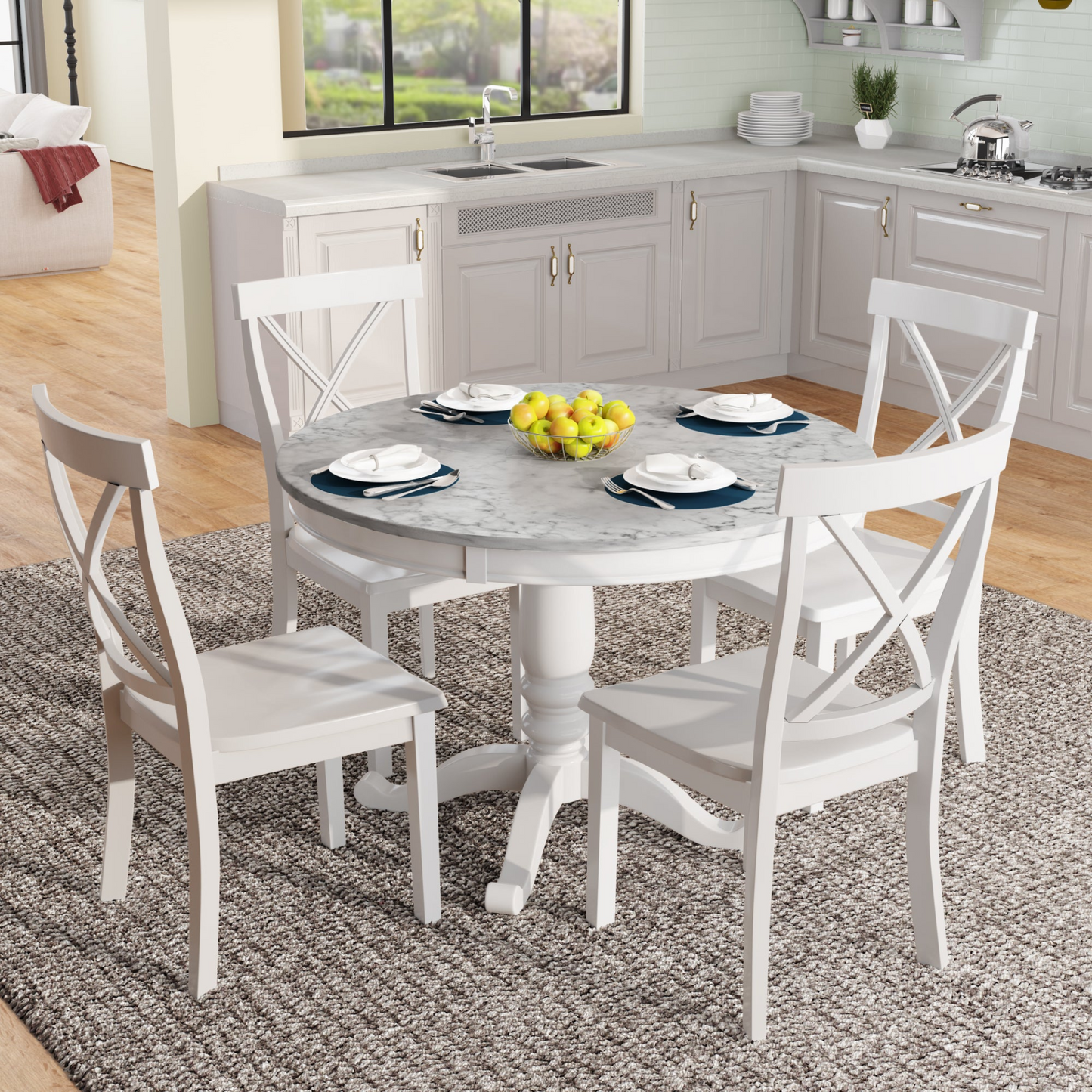 Dining Table and Chairs Set for 4 Persons -5 pcs.