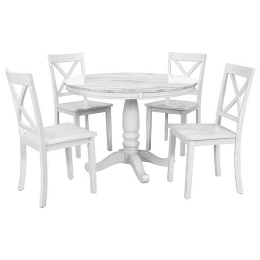 Dining Table and Chairs Set for 4 Persons -5 pcs.