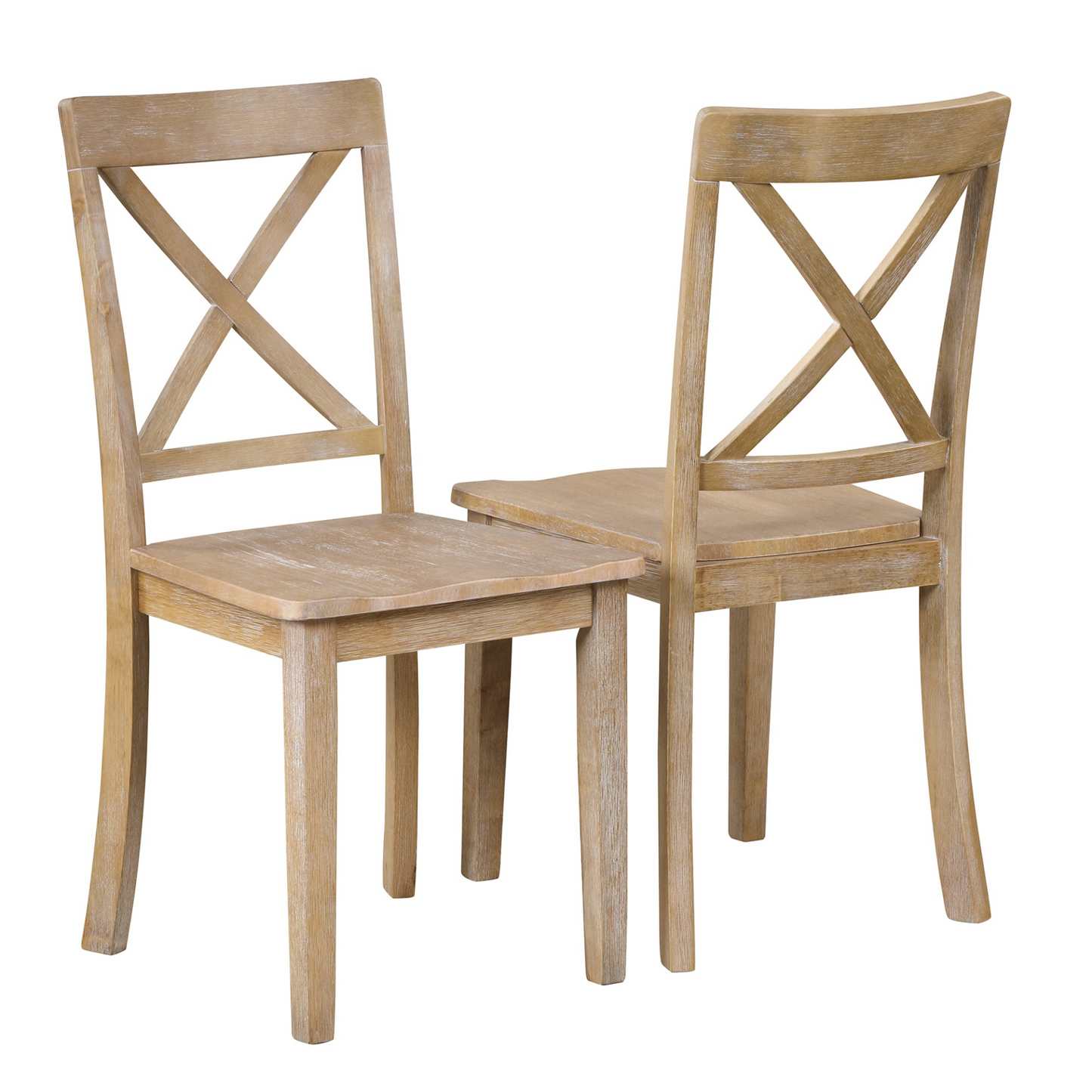 Modern Dining Table Set, Natural Wood Wash -5 pcs.