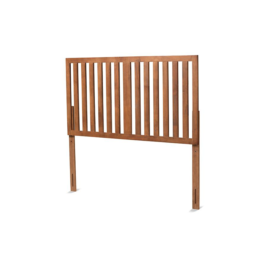 Oren Modern and Transitional Ash Walnut Finished Wood Queen Size Headboard