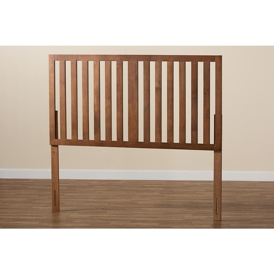 Oren Modern and Transitional Ash Walnut Finished Wood Queen Size Headboard