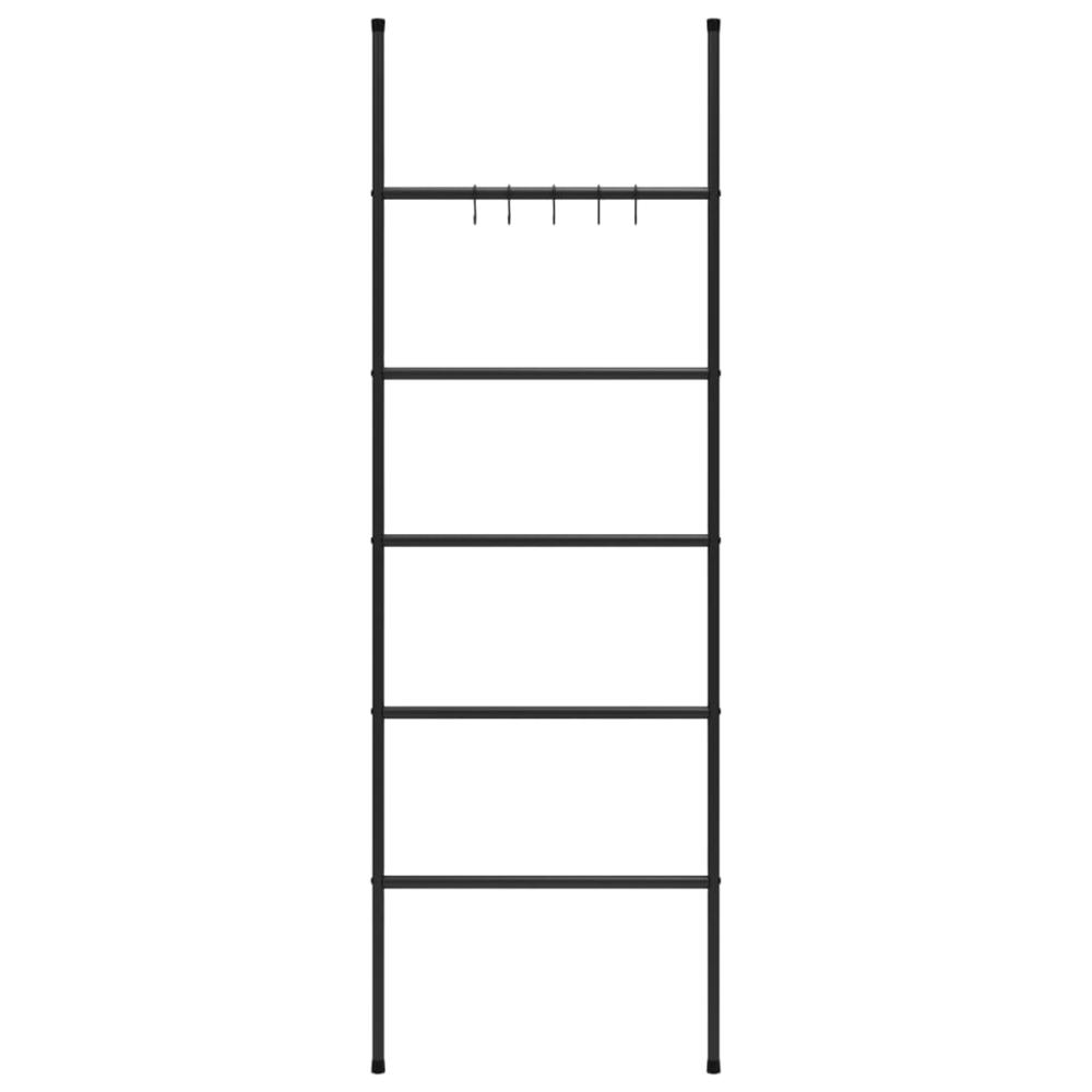 Towel Rack Ladder with 5 Tiers Black 22.8"x68.9" Iron